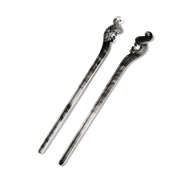 

PandaHall Opaque Acrylic Hair Sticks, Black, 178x16x4mm Acrylic Black