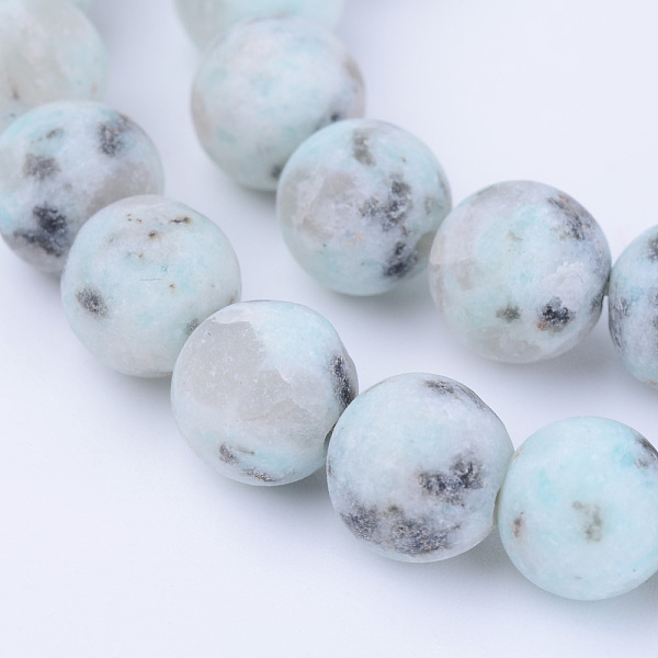 

PandaHall Natural Sesame Jasper/Kiwi Jasper Beads Strands, Round, Frosted, 6~6.5mm, Hole: 1mm, about 63pcs/strand, 15.5 inch Sesame Jasper...