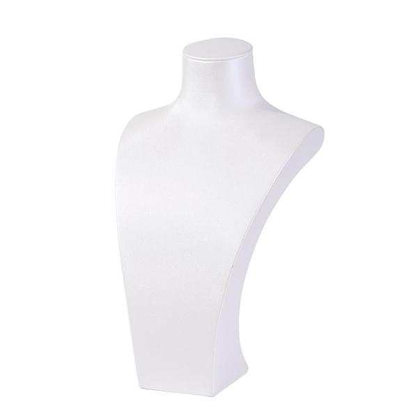 

PandaHall Resin Covered with Leather Necklace Displays, White, 30x18x11.2cm Leather White