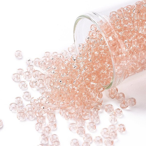 

PandaHall TOHO Round Seed Beads, Japanese Seed Beads, (11) Transparent Rosaline, 8/0, 3mm, Hole: 1mm, about 222pcs/10g Glass Pink