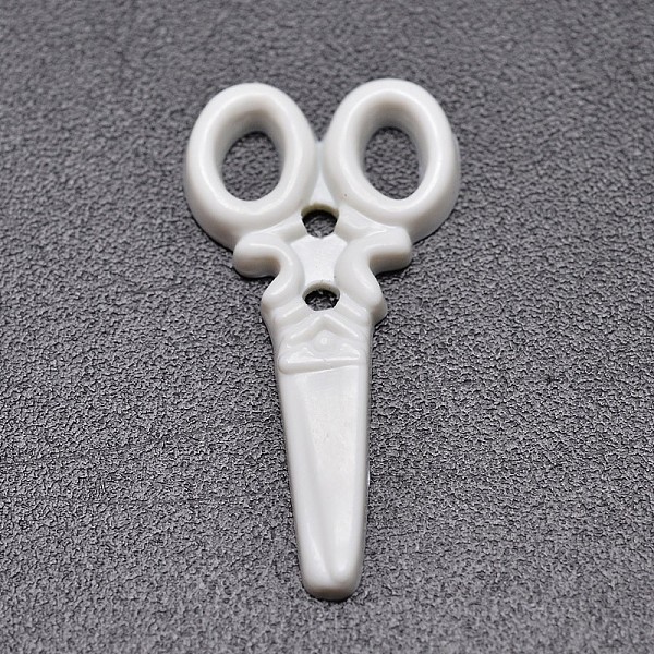 

PandaHall Two-Hole Plastic Buttons, Scissor, White, 34x17x3mm, Hole: 2mm Plastic Tool White