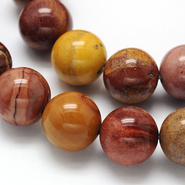 Natural Mookaite Round Bead Strands