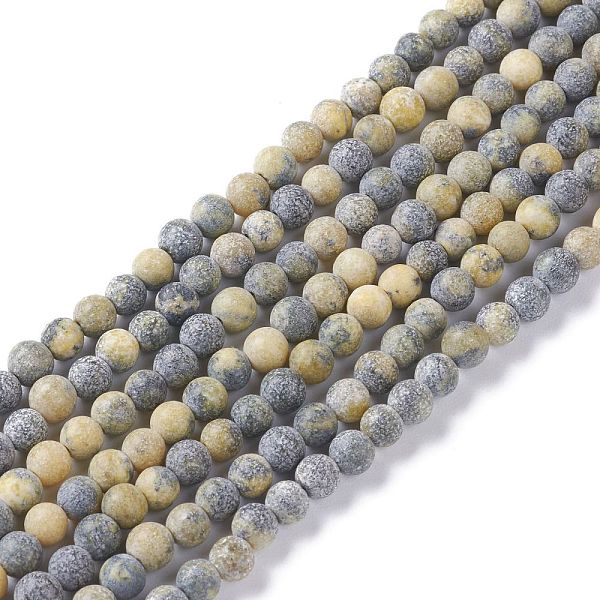 

PandaHall Natural Yellow Turquoise(Jasper) Beads Strands, Frosted, Round, 4mm, Hole: 0.8mm, about 95pcs/strand, 15.55 inch(39.5cm) Yellow...