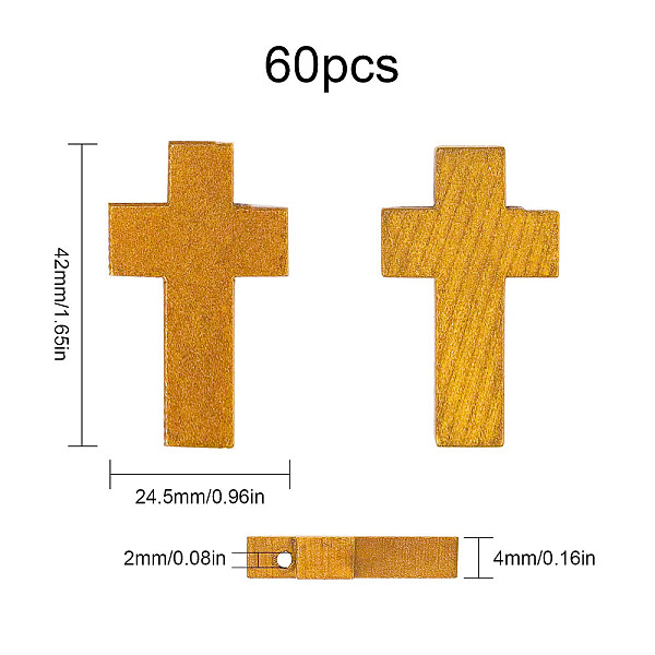 

PandaHall SUNNYCLUE 60Pcs Wood Cross Pendants Natural Wooden Small Cross Charms Pendants for Party Favors Necklace Jewelry Making DIY Craft..., Brown