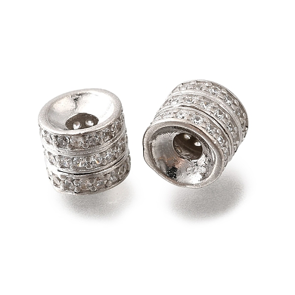 925 micro pavé de perles de zircone cubiques transparentes en argent sterling
