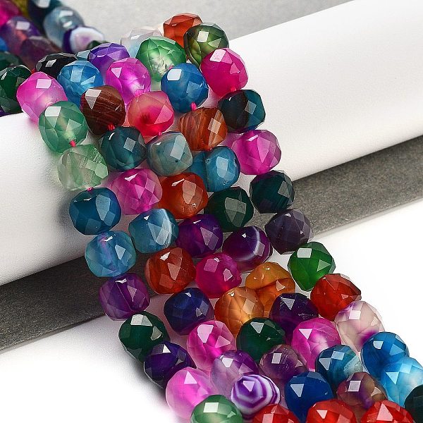Brins de perles teintes en agate naturelle