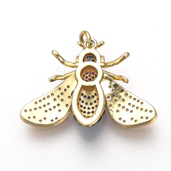 

PandaHall Brass Micro Pave Cubic Zirconia Pendants, with Jump Rings, Fly, Golden, 21.5x29.5x5mm, Hole: 3mm Brass+Cubic Zirconia Insects