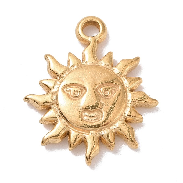 

PandaHall 304 Stainless Steel Pendants, Sun with Human Face, Golden, 17.5x15x2.5mm, Hole: 1.6mm 304 Stainless Steel Sun