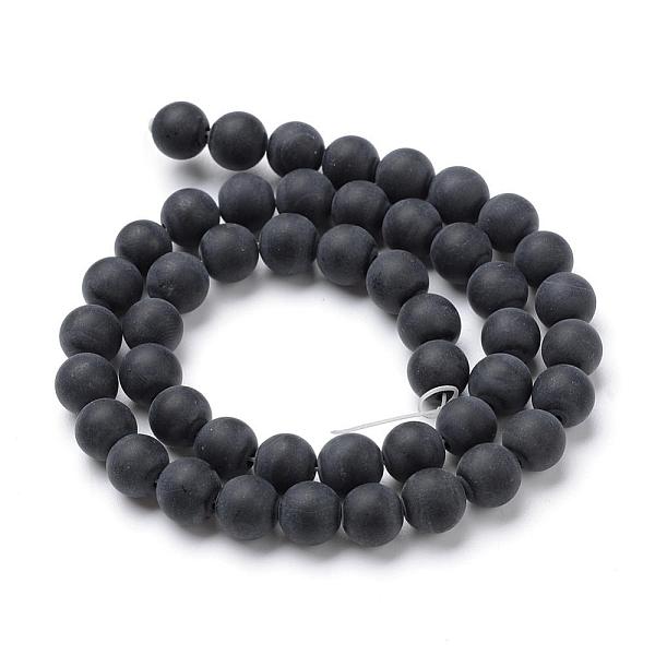 

PandaHall Natural Agate Stone Beads Strands, Dyed, Frosted Style, Round, 4~4.5mm, Hole: 1mm, about 96pcs/strand, 15.5 inch Black Agate Round