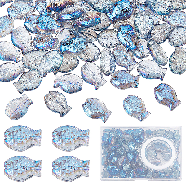 

PandaHall SUNNYCLUE 1 Box Glass Fish Beads Ocean Animal Spacer Bead Fish Beads for Jewelry Making Summer Sea Beading Supplies Bracelet...