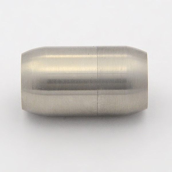 

PandaHall Frosted 304 Stainless Steel Magnetic Clasps with Glue-in Ends, Barrel, Stainless Steel Color, 19x10mm, Hole: 6mm 304 Stainless...