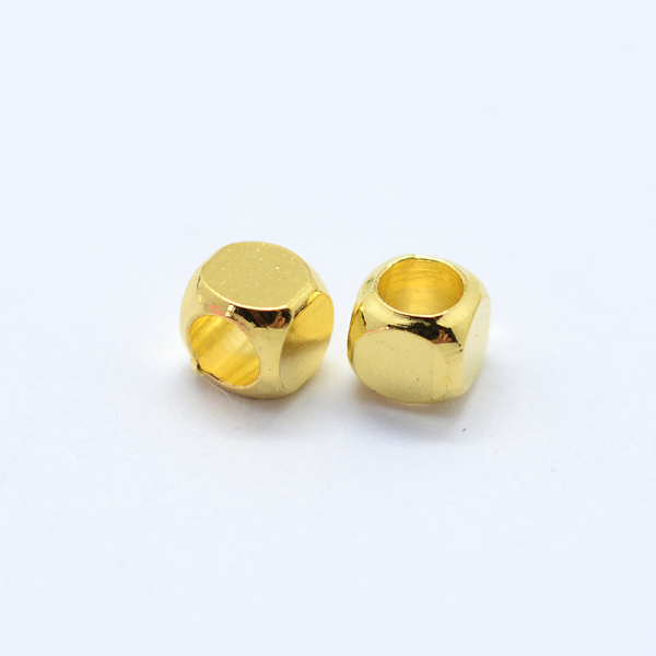 

PandaHall Cube Brass Spacer Beads, , Golden, 3x3x3mm, Hole: 2mm Brass Cube