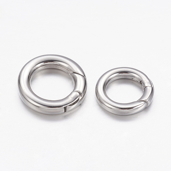 

PandaHall 304 Stainless Steel Spring Gate Rings, O Rings, Ring, Stainless Steel Color, 15x2.8mm, Inner Diameter: 9.6mm 304 Stainless Steel