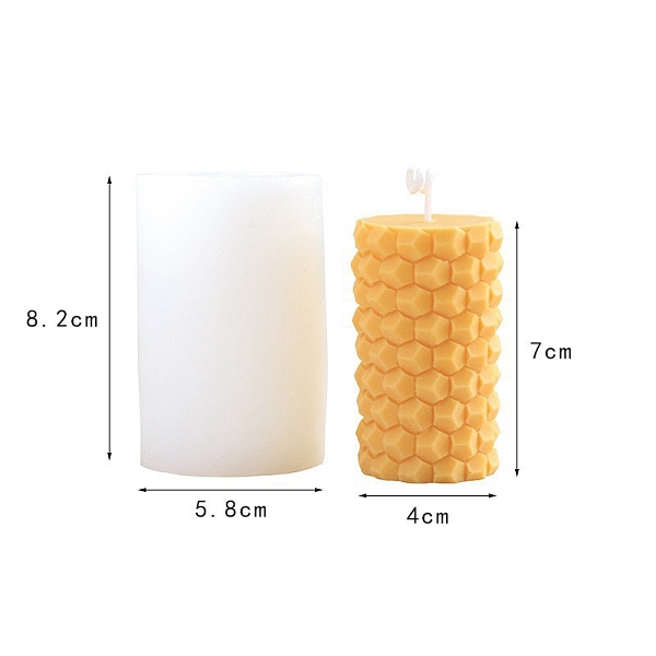 

PandaHall Food Grade DIY Silicone Candle Molds, For Candle Making, Column with Flower, White, 5.8x8.2cm Silicone Column White