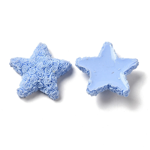 

PandaHall Opaque Resin Cabochons, Star, Cornflower Blue, 23.5x25x7.5mm Resin Star