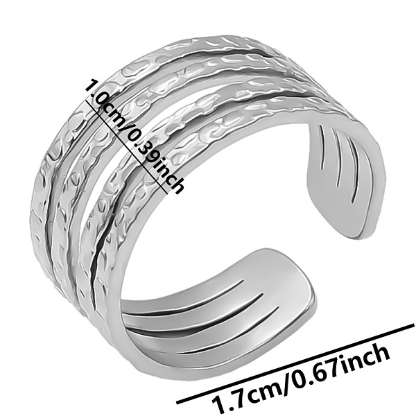 

PandaHall Minimalist Adjustable Geometric 304 Stainless Steel Cuff Ring for Unisex Stainless Steel