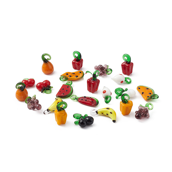 

PandaHall Handmade Lampwork Pendants, Mixed Shapes, Mixed Color, 13.5~26.5x8.5~13.5x4.5~11mm, Hole: 1.6~5.2mm Lampwork Mixed Shapes..., Multicolor