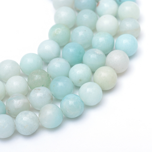 

PandaHall Round Natural Grade A Amazonite Bead Strands, 6mm, Hole: 1mm, about 65pcs/strand, 15.7 inch Amazonite Round