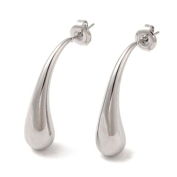 

PandaHall 304 Stainless Steel Stud Earrings, Teardrop, Stainless Steel Color, 29.5x7.5mm 304 Stainless Steel Teardrop