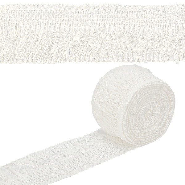 

PandaHall Cotton Lace Ribbon Edge Trimmings, Tassel Ribbon, for Sewing and Bridal Wedding Decoration, White, 11cm Cotton None White