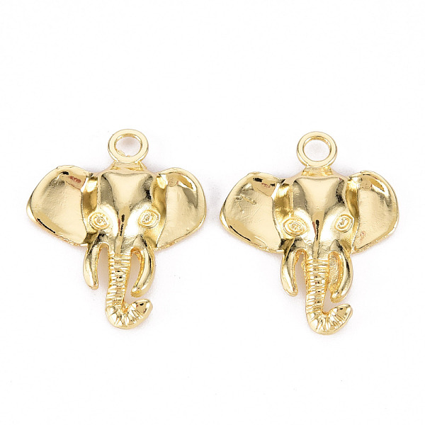 

PandaHall Rack Plating Alloy Pendants, Cadmium Free & Lead Free, Elephant, Light Gold, 25.5x21x5mm, Hole: 3mm Alloy Elephant