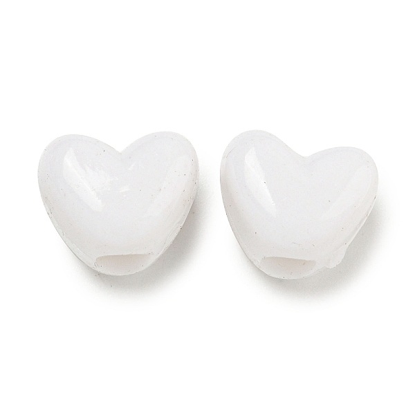 

PandaHall Opaque Acrylic European Beads, Large Hole Beads, Heart, 9.5x11.5x8mm, Hole: 4mm, about 909pcs/500g Acrylic Heart White