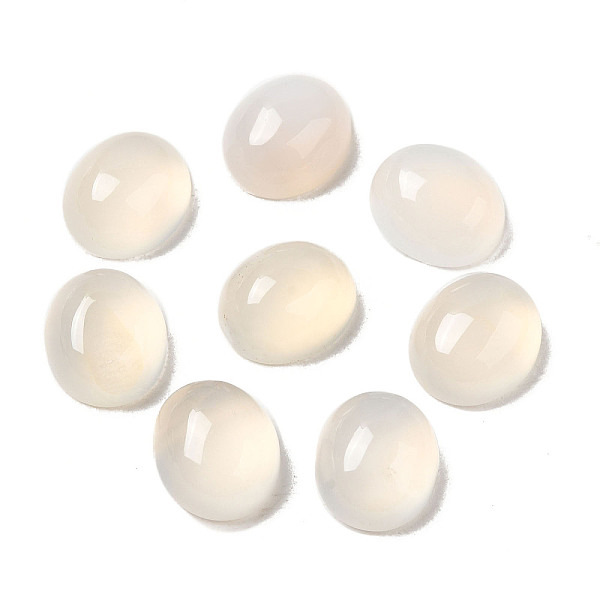 

PandaHall Natural White Agate Cabochons, Oval, 12x10x5.5mm Natural Agate Oval