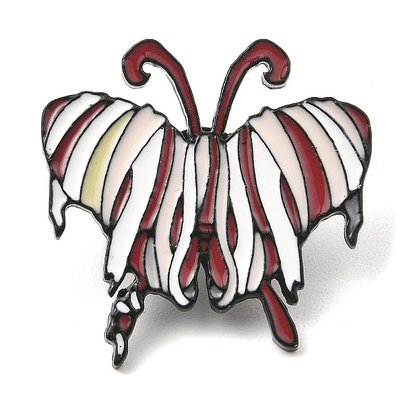 

PandaHall Black Alloy Brooches, Butterfly Enamel Pins for Women, Dark Red, 31x31.5x2mm Alloy+Enamel Butterfly