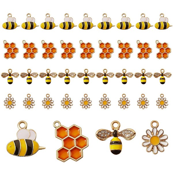 

PandaHall 40Pcs 4 Style Alloy Pendants, with Enamel, with Rhinestone, Mixed Shape, Mixed Color, 14~21x12~17x1.5~4mm, Hole: 1.6~1.8mm..., Multicolor
