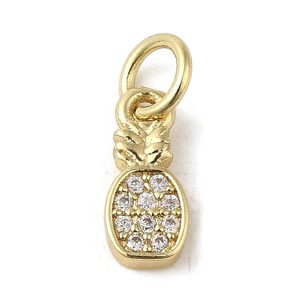 

PandaHall Brass Micro Pave Clear Cubic Zirconia Charms, Real 18K Gold Plated, Pineapple, 10.5x4.5x1.5mm, Hole: 3mm Brass+Cubic Zirconia...