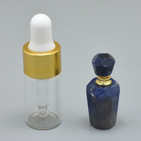 天然ラピスラズリ開閉可能な香水瓶ペンダント