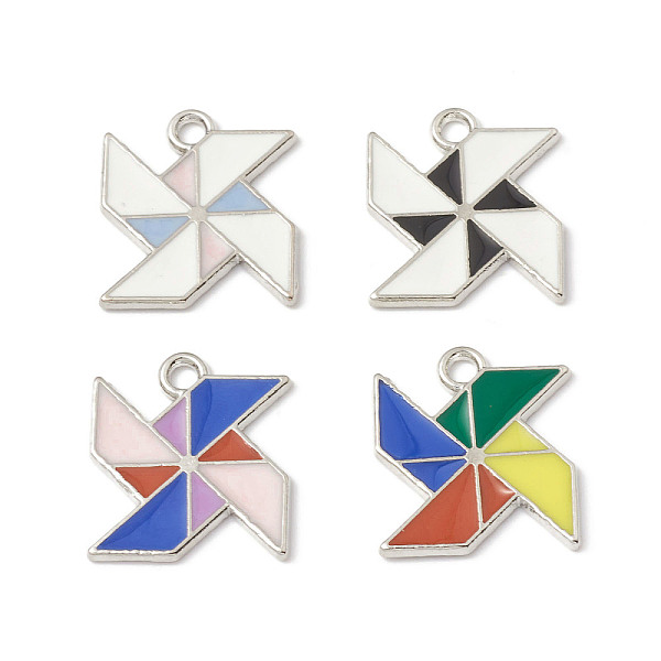 

PandaHall Alloy Enamel Pendants, Windmill Charm, Platinum, Mixed Color, 17x15x1.2mm, Hole: 2mm Alloy+Enamel Others Multicolor