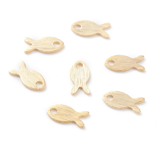 

PandaHall Brass Charms, Fish, Real 24K Gold Plated, 8x4x0.5mm, Hole: 1.2mm Brass Fish