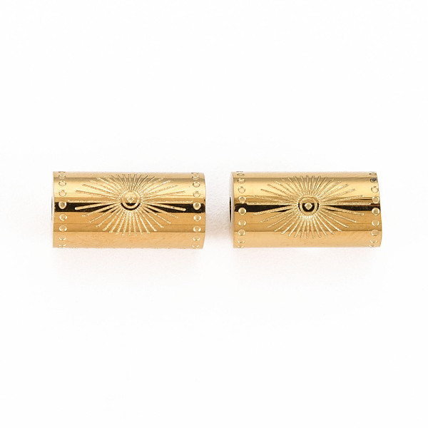

PandaHall 304 Stainless Steel Beads, Column with Sun, Real 14K Gold Plated, 12x6mm, Hole: 1.8mm 304 Stainless Steel Hexagon