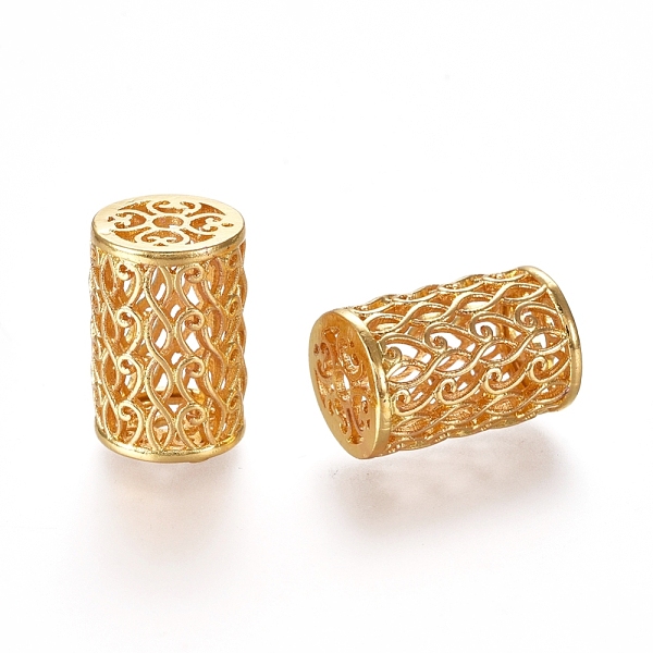

PandaHall Hollow Brass Beads, Column, Real 18K Gold Plated, 18x12mm, Hole: 2mm Brass Column