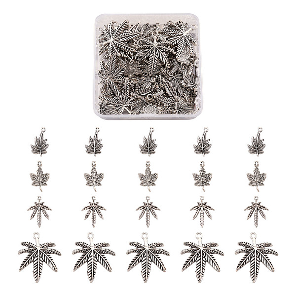 

PandaHall Tibetan Style Alloy Pendants, Leaf, Antique Silver, 80pcs/box Alloy Leaf