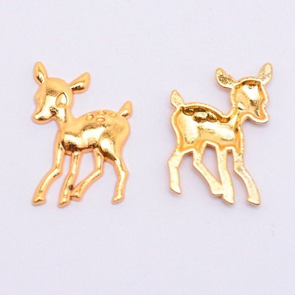 

PandaHall Alloy Cabochons, UV Resin Filling Materilal, Cadmium Free & Lead Free, Sika Deer, Golden, 20x14x1.5mm Alloy Deer