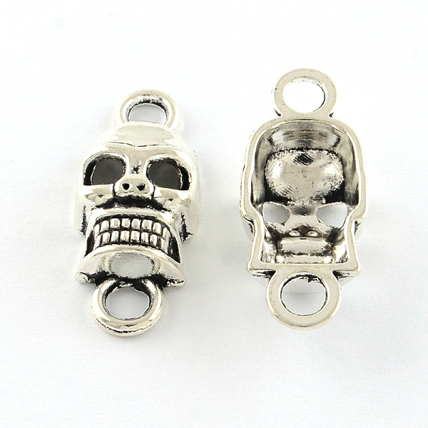 

PandaHall Skull Tibetan Style Alloy Links connectors, Cadmium Free & Lead Free, Antique Silver, 26.5x11.5x6mm, Hole: 3.5~4mm, about...