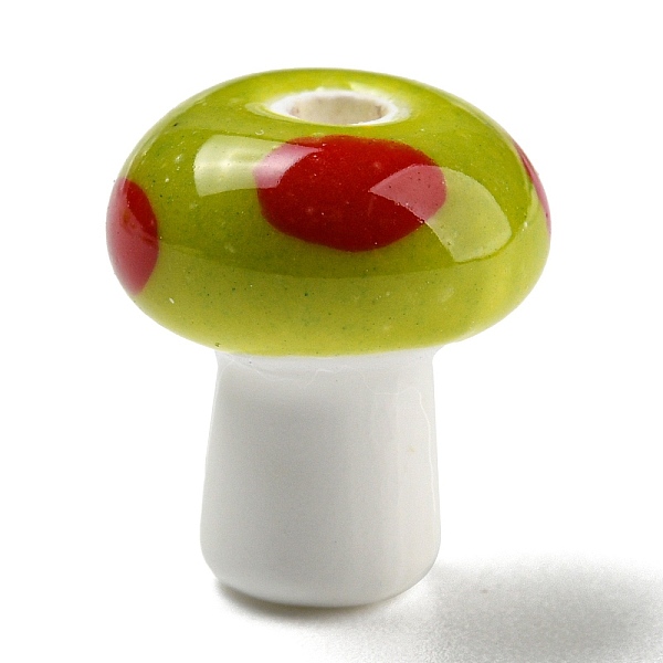 

PandaHall Handmade Porcelain Beads, Bright Glazed Porcelain, Mushroom, 10.5x12mm, Hole: 2mm Porcelain Mushroom