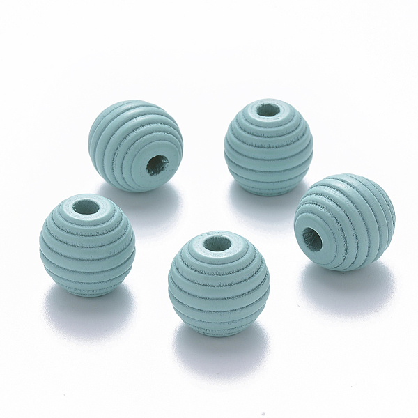 

PandaHall Painted Natural Wood Beehive European Beads, Large Hole Beads, Round, Light Sky Blue, 18x17mm, Hole: 4.5mm Wood Round Blue