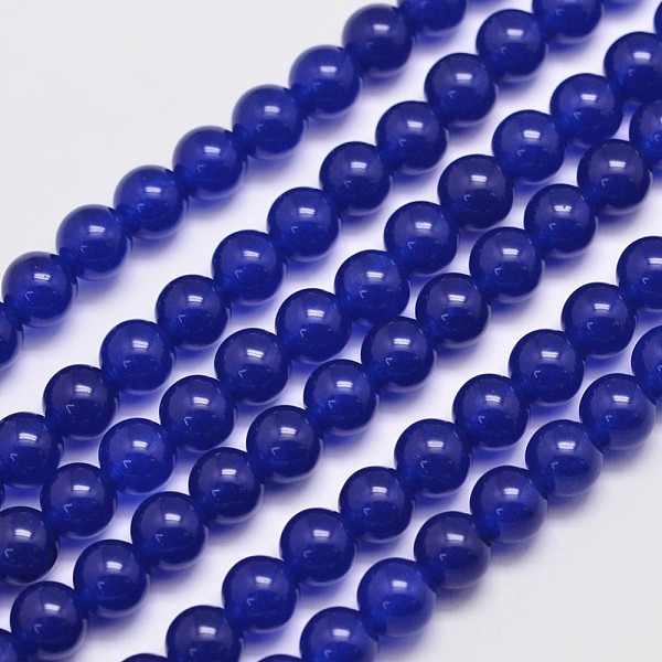 

PandaHall Natural & Dyed Malaysia Jade Bead Strands, Round, Midnight Blue, 6mm, Hole: 0.8mm, about 64pcs/strand, 15 inch Malaysia Jade Round...