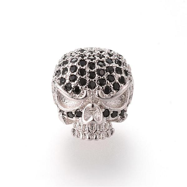 

PandaHall Brass Micro Pave Cubic Zirconia Beads, Skull, Platinum, 13.6x11.1mm Brass+Cubic Zirconia Skull