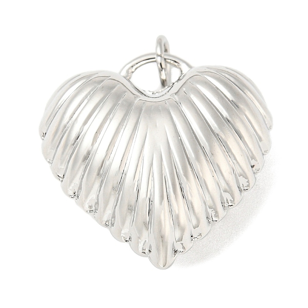 

PandaHall Rack Plating Brass Pendants, Long-Lasting Plated, Lead Free & Cadmium Free, Heart Charms, Platinum, 25~26x25x11.5~12mm, Hole: 4mm...