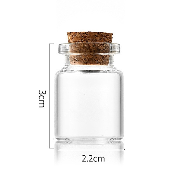 

PandaHall Glass Bottle, with Cork Plug, Wishing Bottle, Column, Clear, 2.2x3cm, Capacity: 5ml(0.17fl. oz) Glass Column Clear
