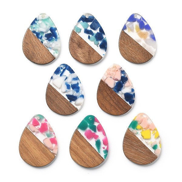 Resin and Walnut Pendants