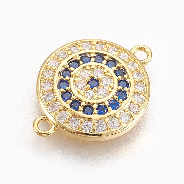 

PandaHall Brass Micro Pave Cubic Zirconia Links, Long-Lasting Plated, Flat Round, Lead Free & Nickel Free & Cadmium Free, Colorful, Real 18K...