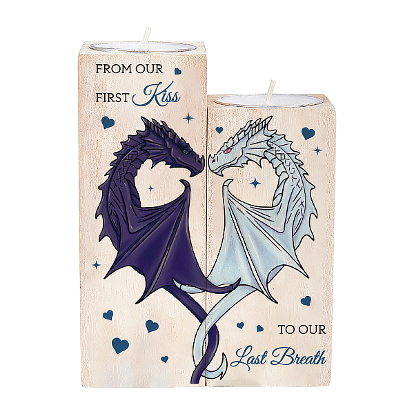 

PandaHall SUPERDANT 2 PCS/Set Love Personalized Tealight Candle Holder Pterosaur Pattern First Kiss Wood Tea Light Candle Holder Wooden...