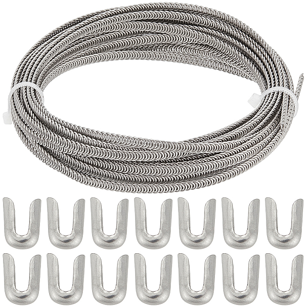 

PandaHall GORGECRAFT 197 Inch x 4mm Spiral Metal Boning Flat Steel Corset Boning with 20pcs Stainless Steel Spiral Bone Tips Spiral Wire...