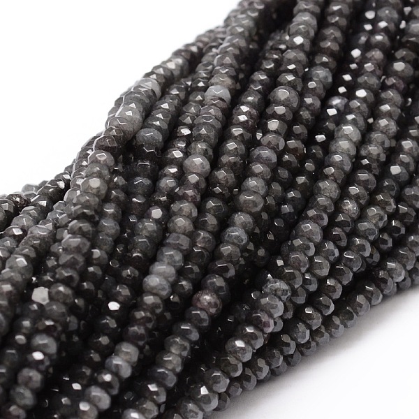 

PandaHall Dyed Natural Malaysia Jade Rondelle Beads Strands, Faceted, Gray, 4x2~3mm, Hole: 1mm, about 118pcs/strand, 14.5 inch Malaysia Jade...