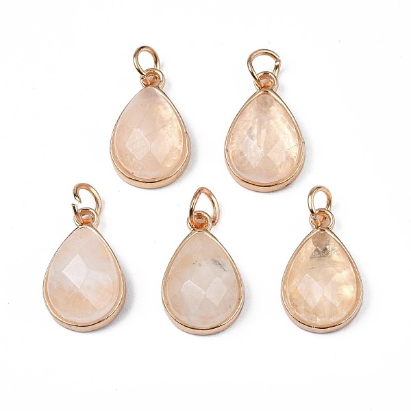 

PandaHall Natural Quartz Crystal Pendants, with Light Gold Plated Brass Findings, Faceted, Teardrop, 19x12x6mm, Jump Ring: 6x1mm, 4.5mm...